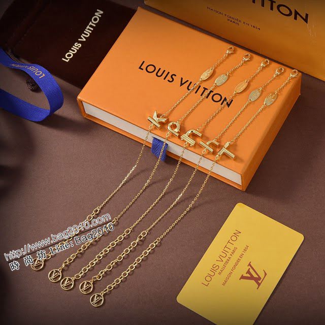 Louis Vuitton新款飾品 路易威登字母手鏈 LV簡約金色手鏈  zglv2157